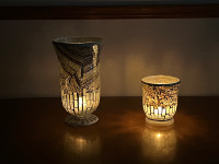 Matching Glass Mosaic Candle Holders