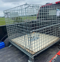 USED COLLAPSIBLE WIRE MESH BINS, ULINE USED WIRE MESH CONTAINERS