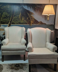 Ashley Furniture Ivory Wingback Armchairs! Chairs 