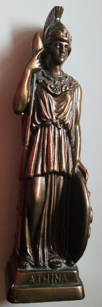 Antique Bronze Greek “Athina, The Goddess of War Sculpture
