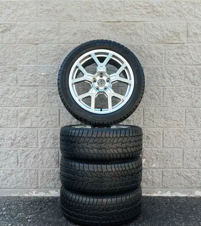 MotoMaster Winter Edge 18" Snow Tires And Aftermarket RSSW Faith Alloy Silver 18 Inch Wheels + TPMS....