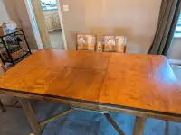 Antique walnut table and 5 chairs