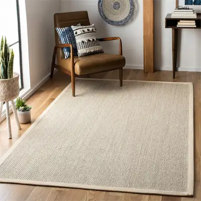SAFAVIEH Natural Fiber Collection 4' x 6' MarbleBeige NF143C Bor, View more