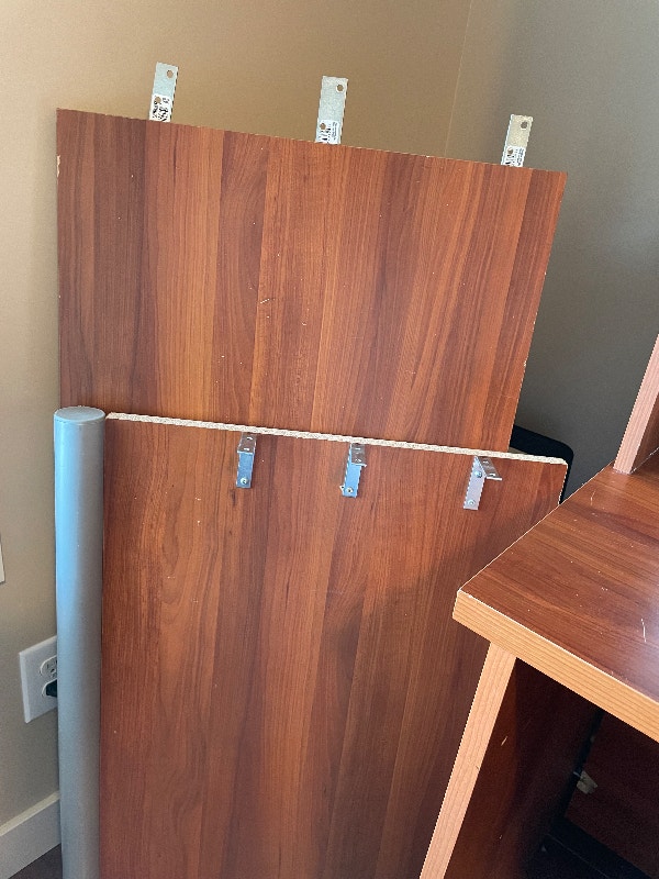 L Shaped Desk Set w Hutch, Bookcase & 2 Filing Desks