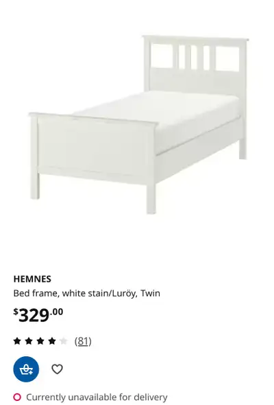 Ikea, twin bed with matress, View more