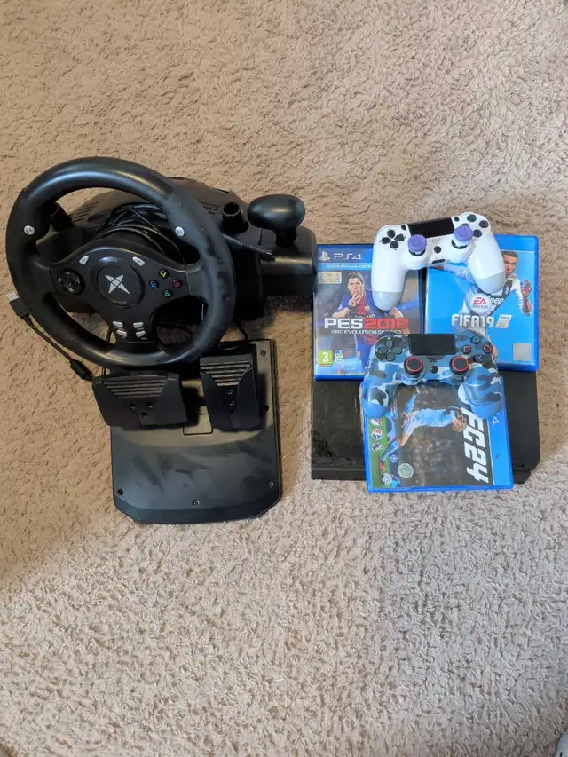 Title:PS4 Bundle + Racing Wheel + 1 game fc24 in Sony Playstation 4 in Mississauga / Peel Region - Image 2