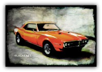 Vintage Retro Style Art - Painting - Old-timer Firebird 1968-69