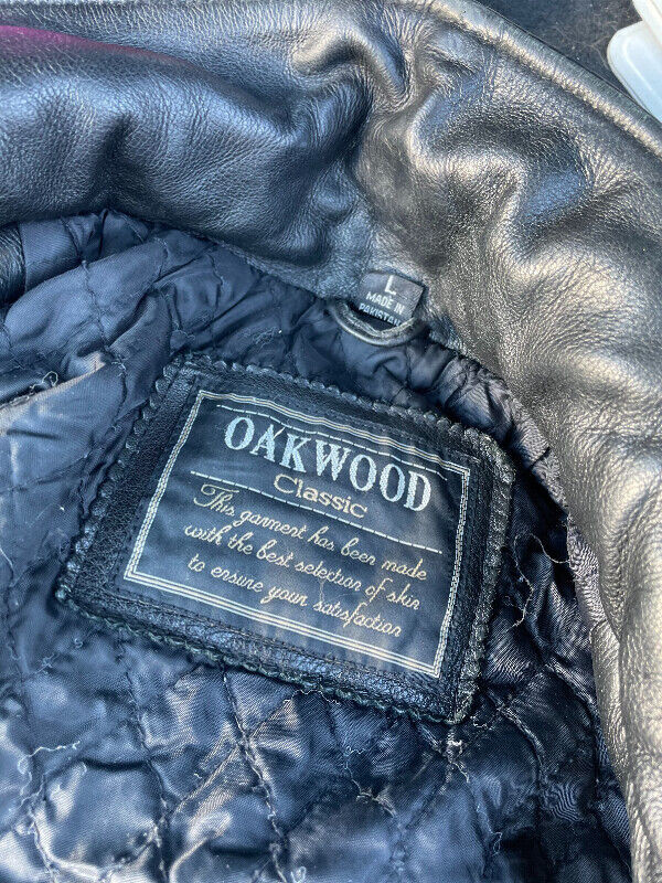 Black leather jacket oakwood classic in Men's in Mississauga / Peel Region - Image 3
