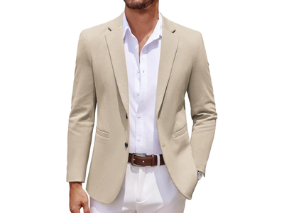 Men's Casual Knit Blazer Suit Jacket Size 3XL, View more