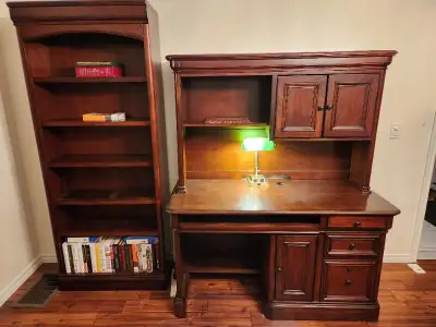 Cherrywood-finished desk with matching bookcase for sale. $500.00 obo. Excellent condition. Looking...