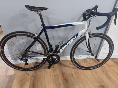 Marin road bike frame with all upgraded components. Aluminum frame with carbon fork and carbon seat...