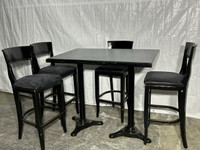 Table Hightop, 4 chaises