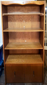 Wooden Bookcase - Bookshelf with Cupboard 