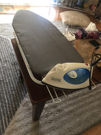 Iron with tabletop ironing board 