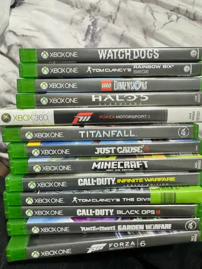 15 each or everything for $80 * Watch Dogs (Xbox One) * Rainbow Six Siege (Xbox One) * Lego Dimensio...