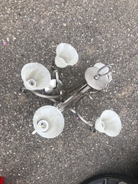 5 arm nickel chandelier