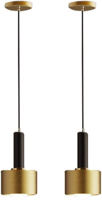 New Naann Pendant Light Black Gold Island Ceiling E26 2 PACK