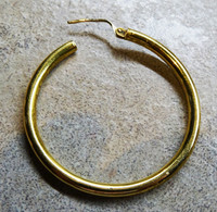 18K Gold 35mm HOOP EARRING single only ITALY AZARRO large 35mm