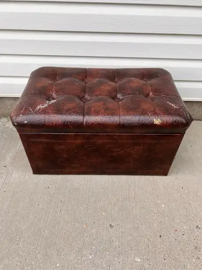 Vintage storage bench ottoman, View more