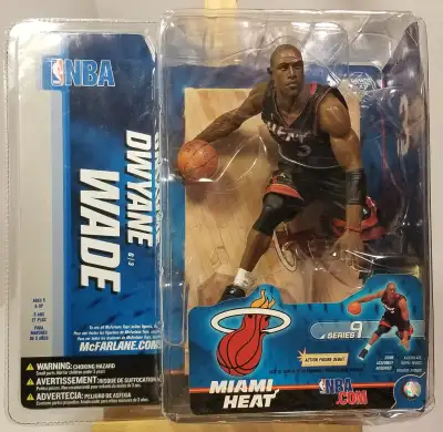 Up for sale is an original McFarlane Toys NBA Series 9 action figure of Dwyane Wade in his Miami Hea...