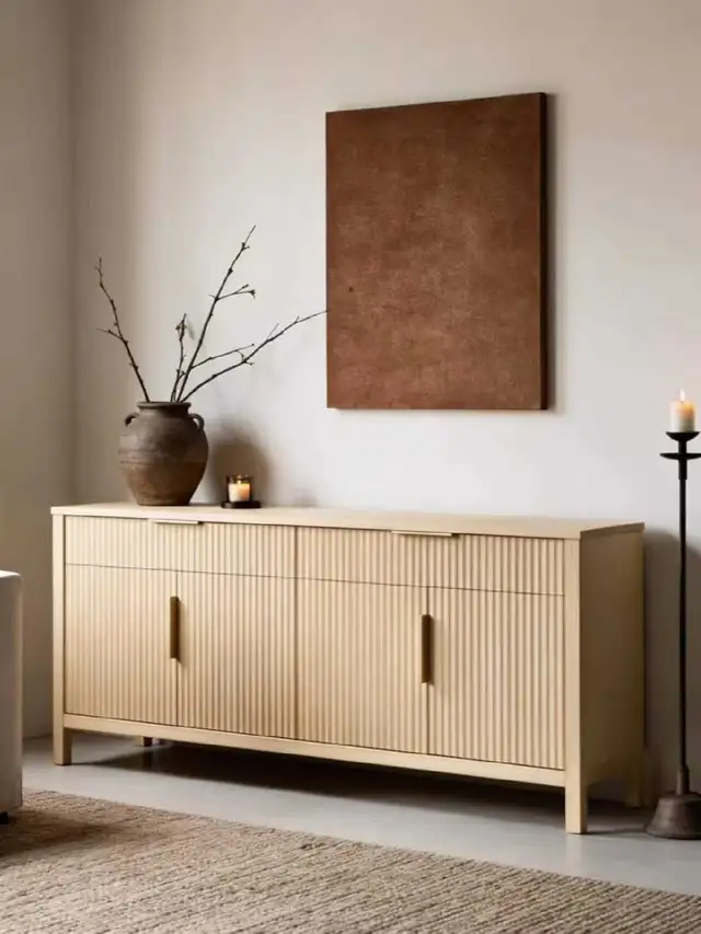Solid Wood Fluted Sideboard Cabinet in Dressers & Wardrobes in Markham / York Region - Image 5
