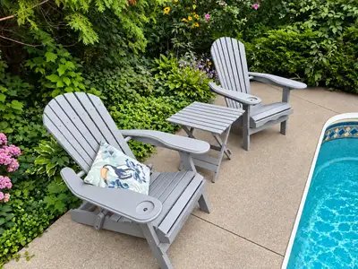 Muskoka chairs and table outdoor , View more