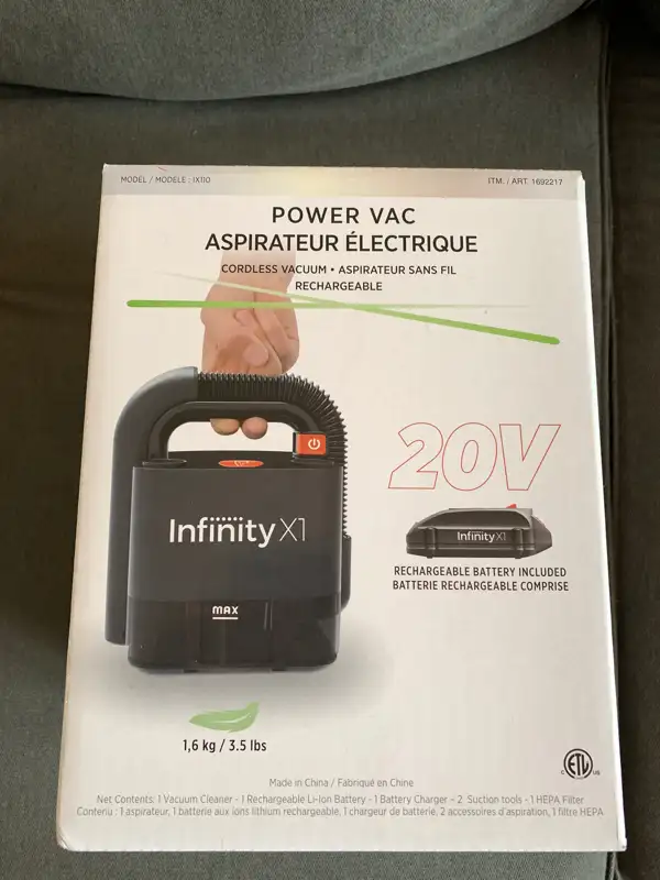 Infinity X1 PowerPro Vac Costco in Other Parts & Accessories in Ottawa - Image 2