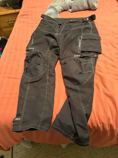 HWK Dual Sport Motorcycle Pants for Men with Water Resistant Cordura Textile Fabric & Impact Protect...