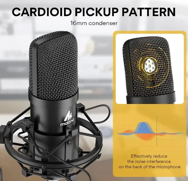USB Microphone Kit 192kHz/24Bit AU-A04T PC Condenser in Speakers, Headsets & Mics in Markham / York Region - Image 3