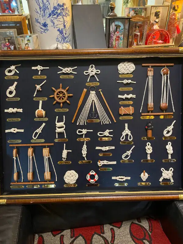 Sailor’s Knot Maritime Nautical Shadow Box With Wood Frame in Arts & Collectibles in Vancouver - Image 9