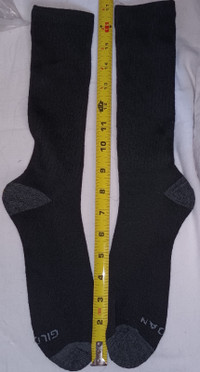 NEW Men's Glidan High Black Socks with Grey Heels & Toes