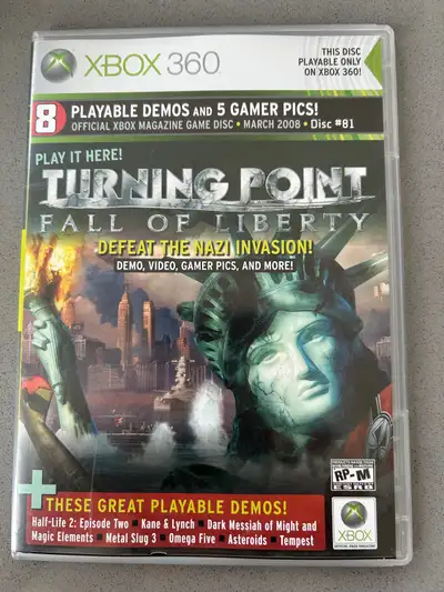 Xbox 360 Demo Game Turning Point Fall Of Liberty March 2008 Game, View more