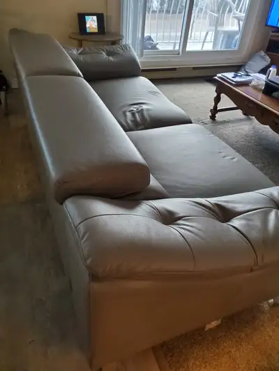 Grey Leather Couch, View more