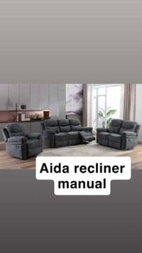 Aida Grey fabric Manual recliner