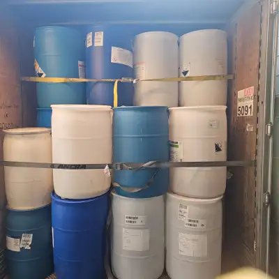 30 Gallon / 113 Litres Open Top $20 Non washed - Non Food Grade Available in Blue Only 55 Gallon / 2...