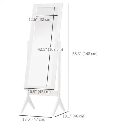 White standing mirror, View more