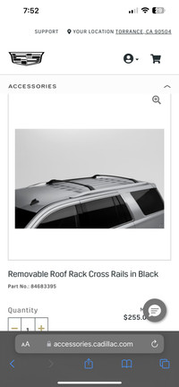 Like new roof rack cross bars 2018 Cadillac Escalade 
