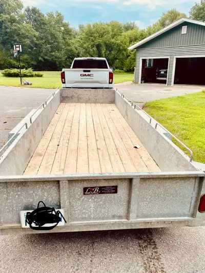 2016 tandem axle trailer, excellent condition,made by l&b welding, very little use, no longer needed...