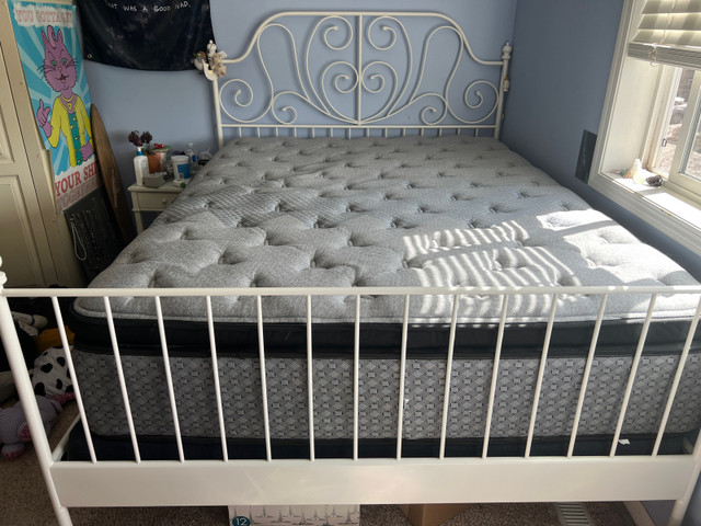 IKEA metal bedframe, Queen in Beds & Mattresses in Calgary - Image 2