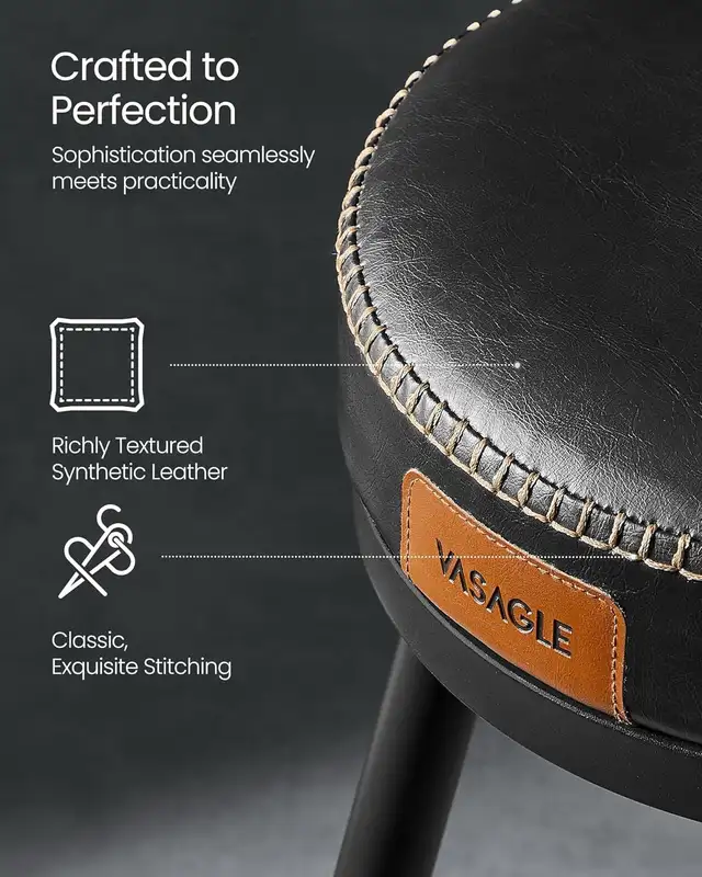 Swivel Counter Bar Stool with Back, Synthetic Leather with Stitc in Chairs & Recliners in Markham / York Region - Image 8