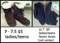 Various Boots Ladies/Teens Size 7 $5 each