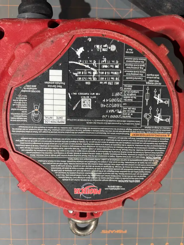 Protecta Rebel Self Retracting Lifeline 3590541 20FT in Ladders & Scaffolding in Oakville / Halton Region - Image 4