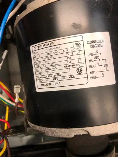 Dometic 13.5 bTU roof top ac fan motor with drums