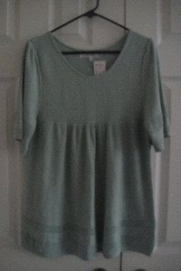 Women Shirt Tops Hollow Out Loose Crochet Shirt Blouse size L