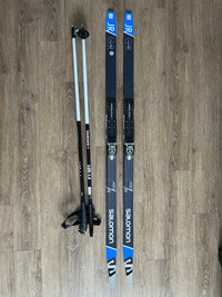 Salomon Aero JR XC Skis 131cm + Poles
