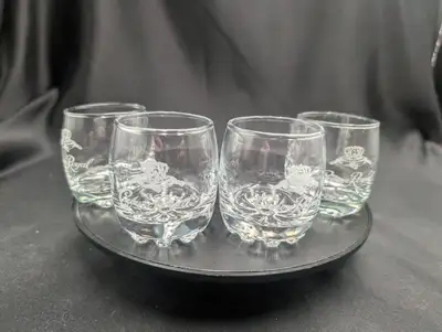 Crown Royal Canadian Whiskey Etched Shot Glasses Set of 4, View more