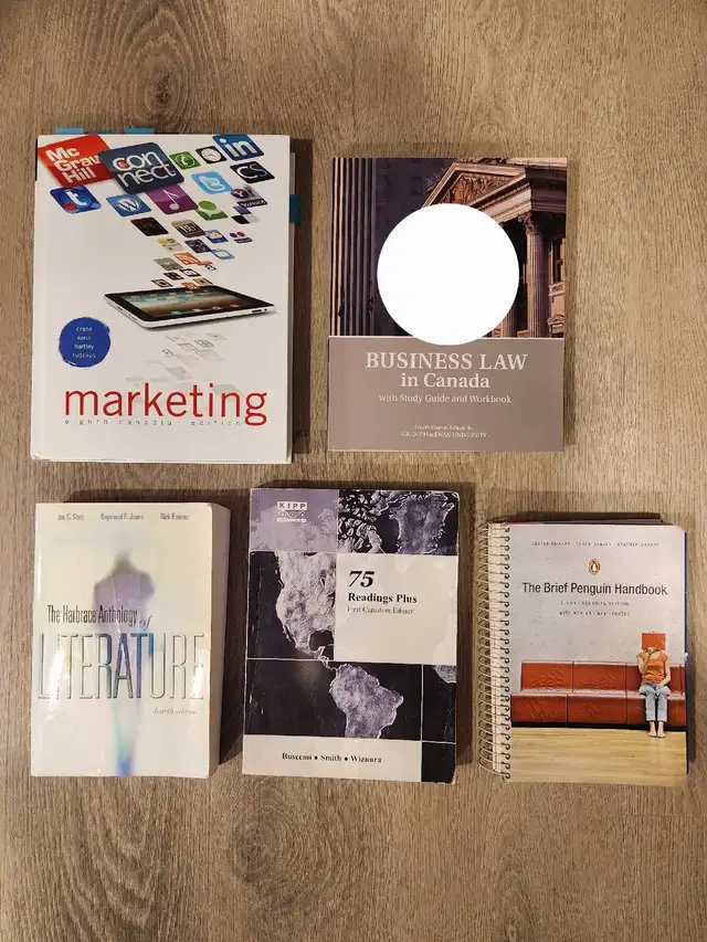 University Textbooks - Marketing, Business Law, Literature