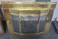 Brass front fireplace decor/safety screen - glass closure