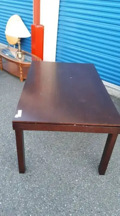 DINING TABLE WITH 2 P0P OUT END LEAVES, View more