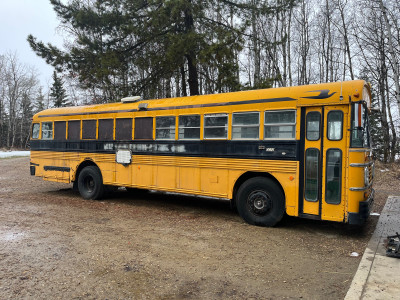 Gutted school bus